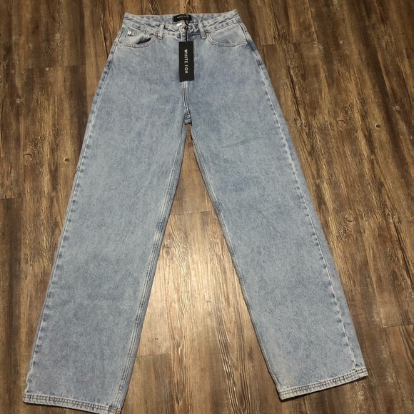 White Fox Boutique On Replay High Rise Straight Jeans Women's Large in Ice Blue - Picture 1 of 7